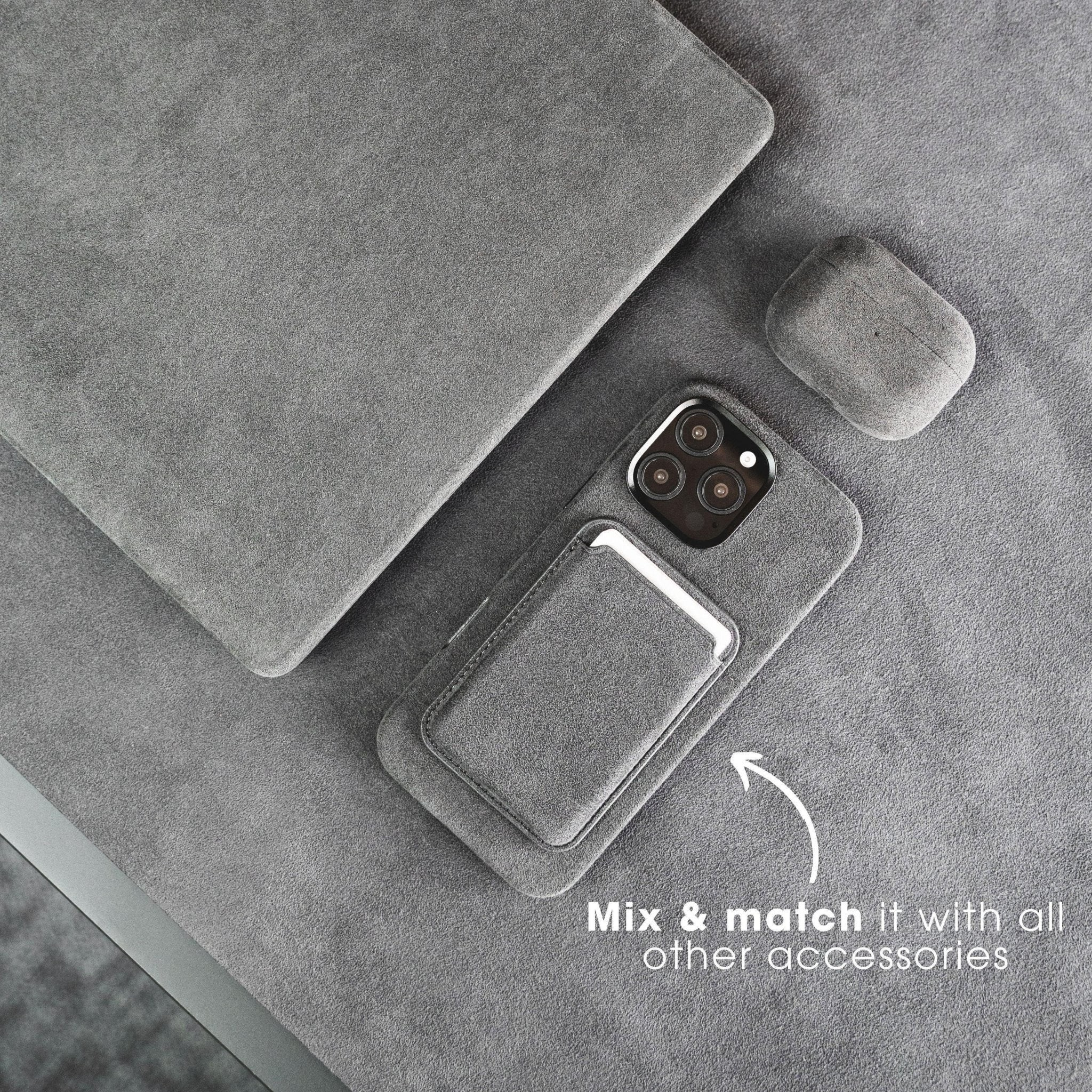 iPhone 16 - Coque en Alcantara - Gris sidéral