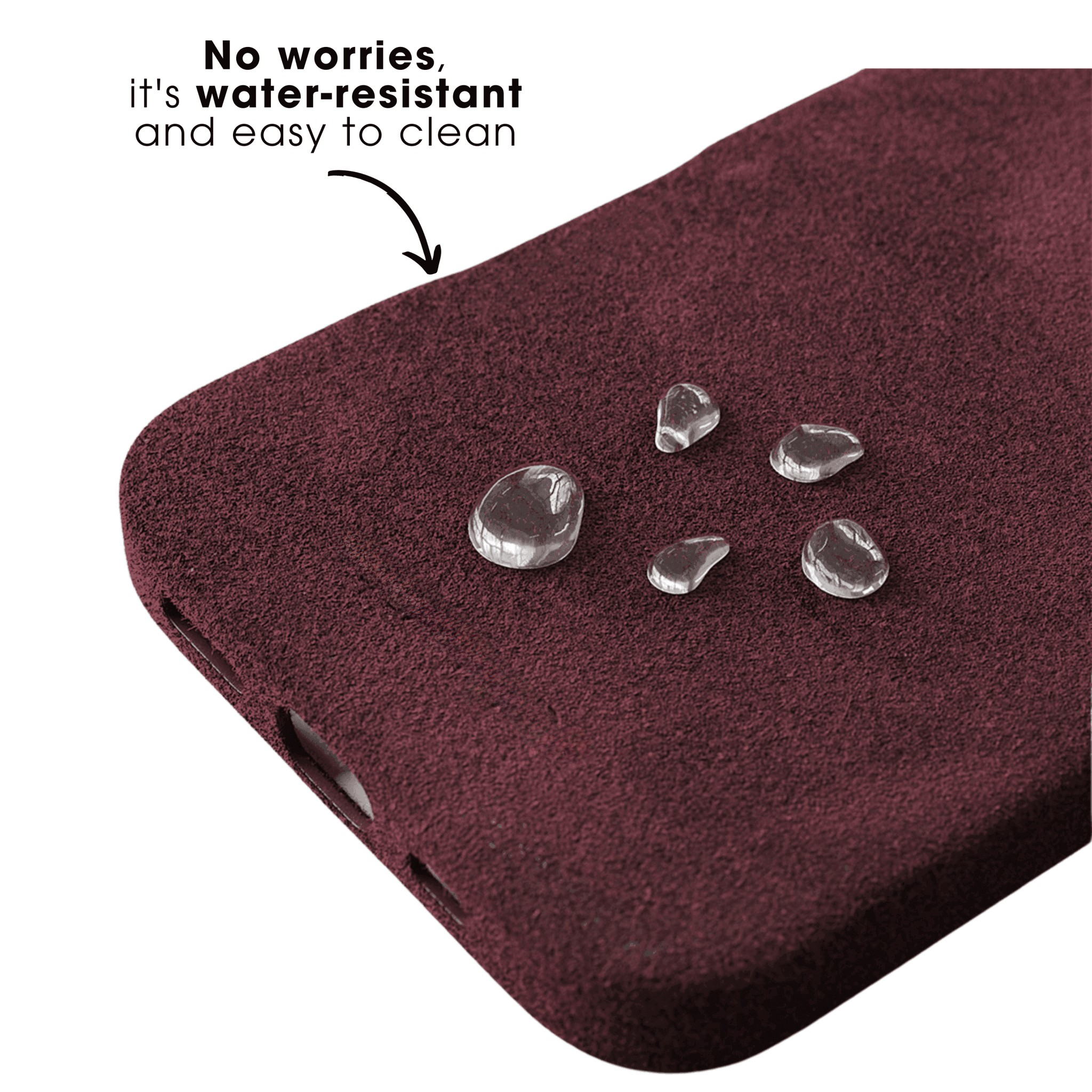 iPhone 16 - Coque Alcantara - Rouge Bordeaux