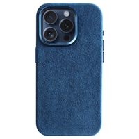 iPhone 15 Pro Max - Coque en Alcantara - Bleu océan