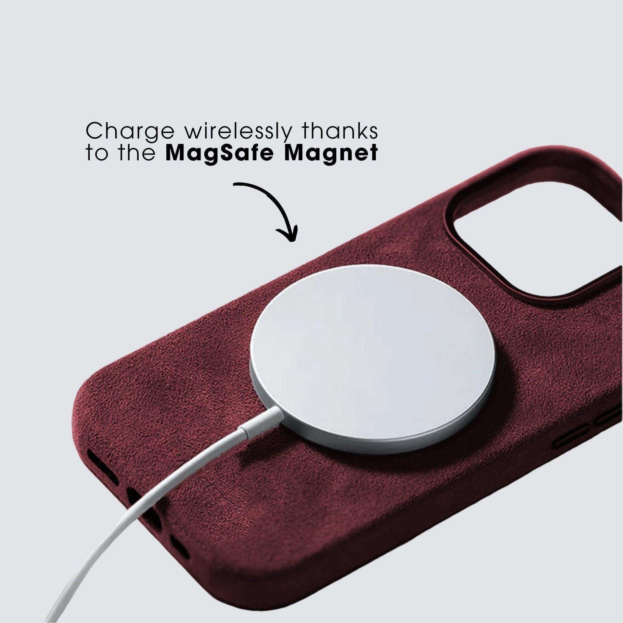 iPhone 15 Pro Max - Coque en Alcantara - Rouge bordeaux