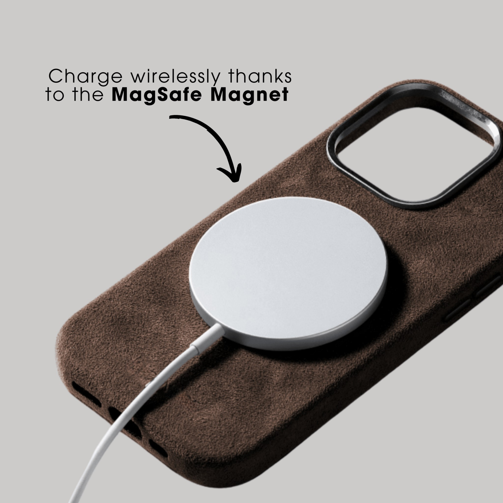 iPhone 15 Pro Max - Coque Alcantara - Marron chocolat