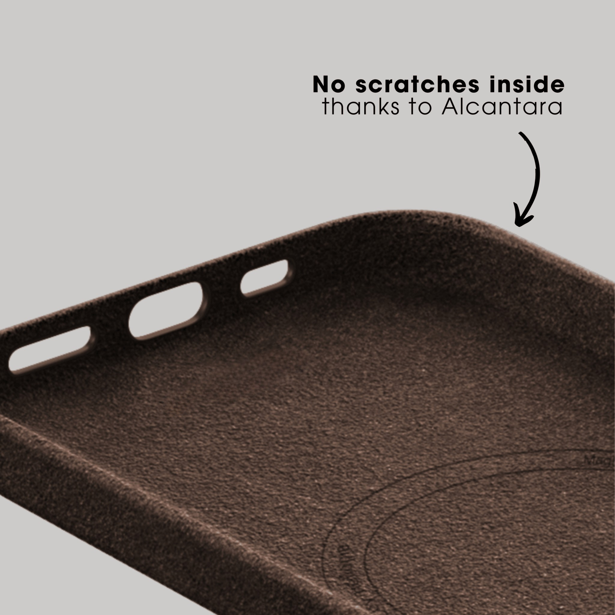 iPhone 15 Pro Max - Coque Alcantara - Marron chocolat