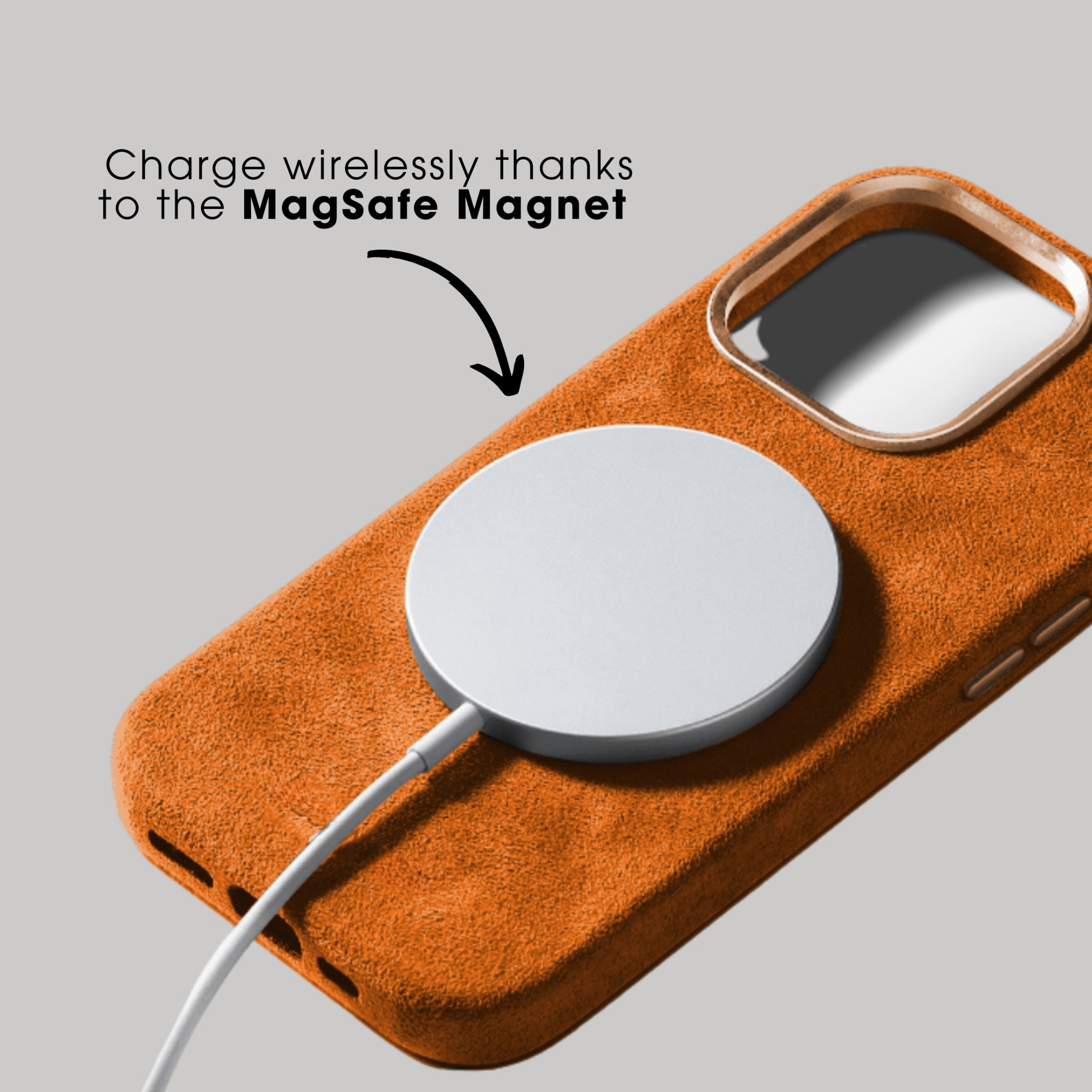 iPhone 15 Pro Max - Coque Alcantara - Orange