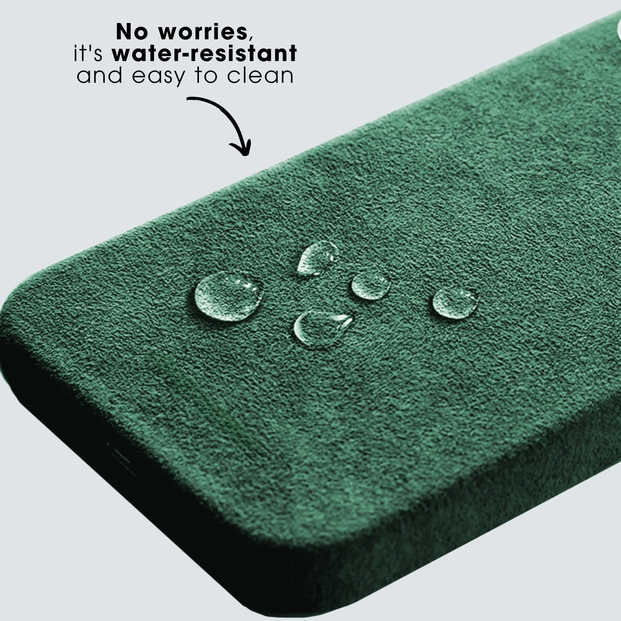 iPhone 15 Pro - Coque en Alcantara - Vert nuit