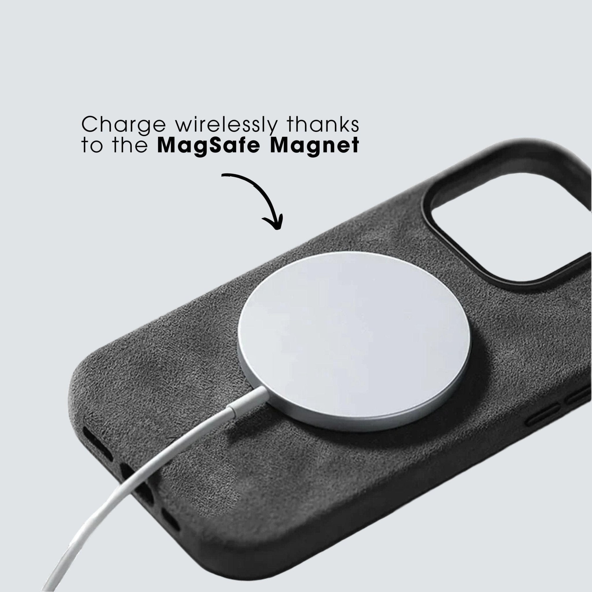 iPhone 15 Plus - Coque en Alcantara - Gris sidéral