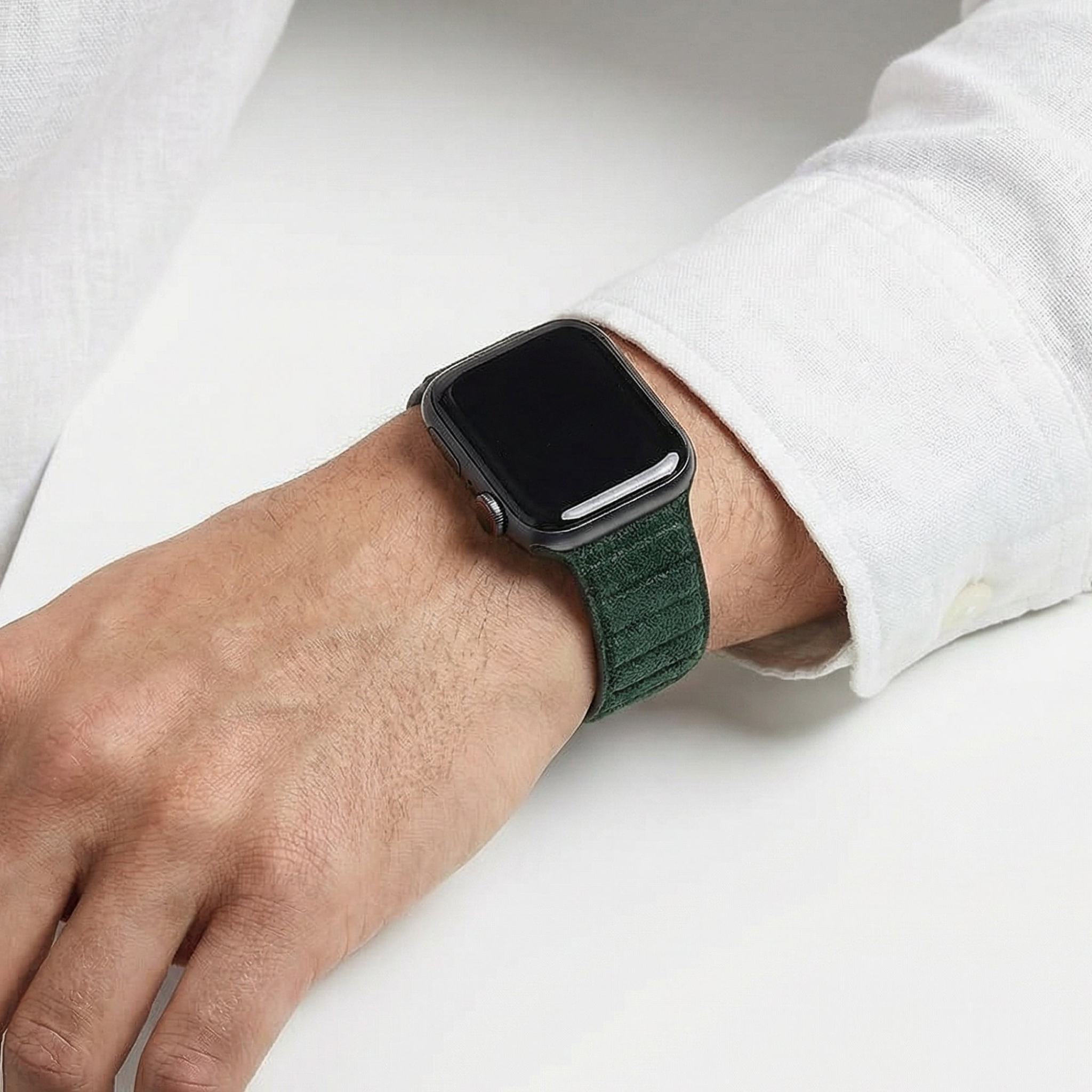 Bracelet Apple Watch en Alcantara - Vert nuit - 38/40/41/42 mm