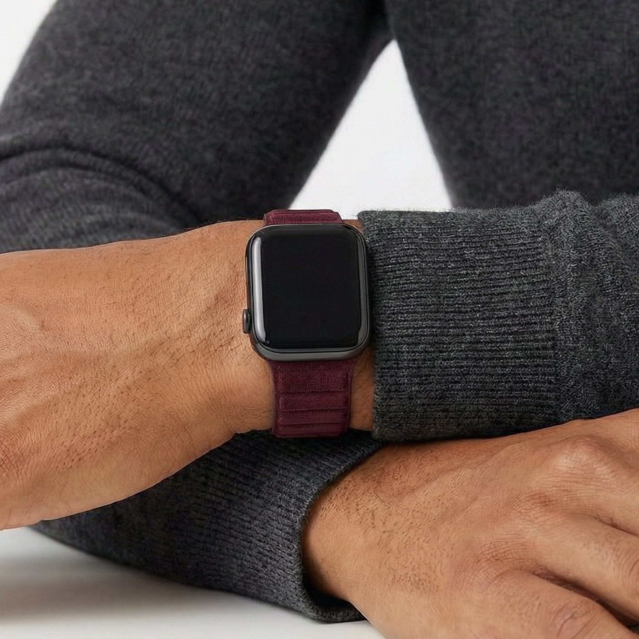 Bracelet Apple Watch en Alcantara - Rouge bordeaux - 38/40/41/42 mm