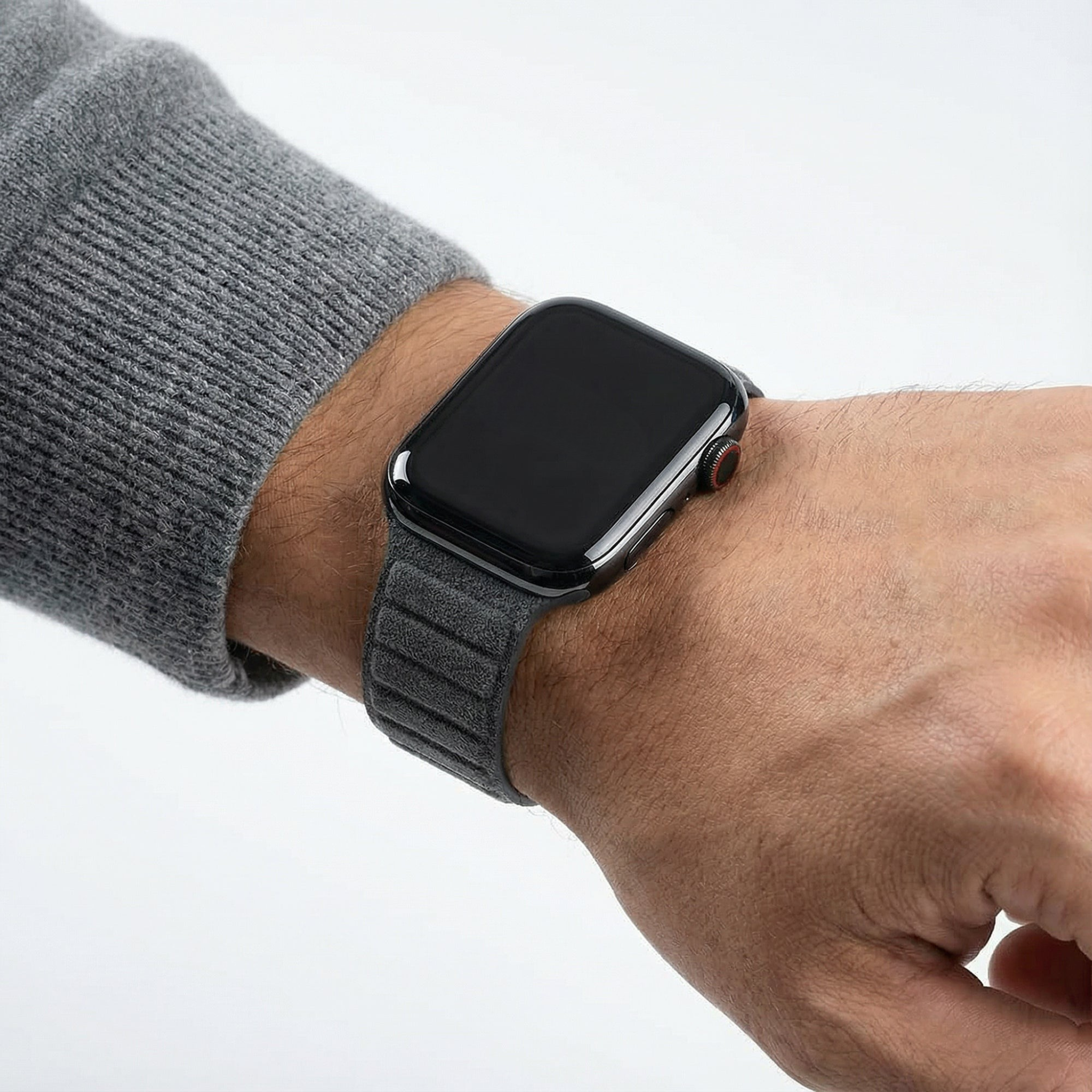 Bracelet Apple Watch en Alcantara - Gris sidéral - 38/40/41/42 mm
