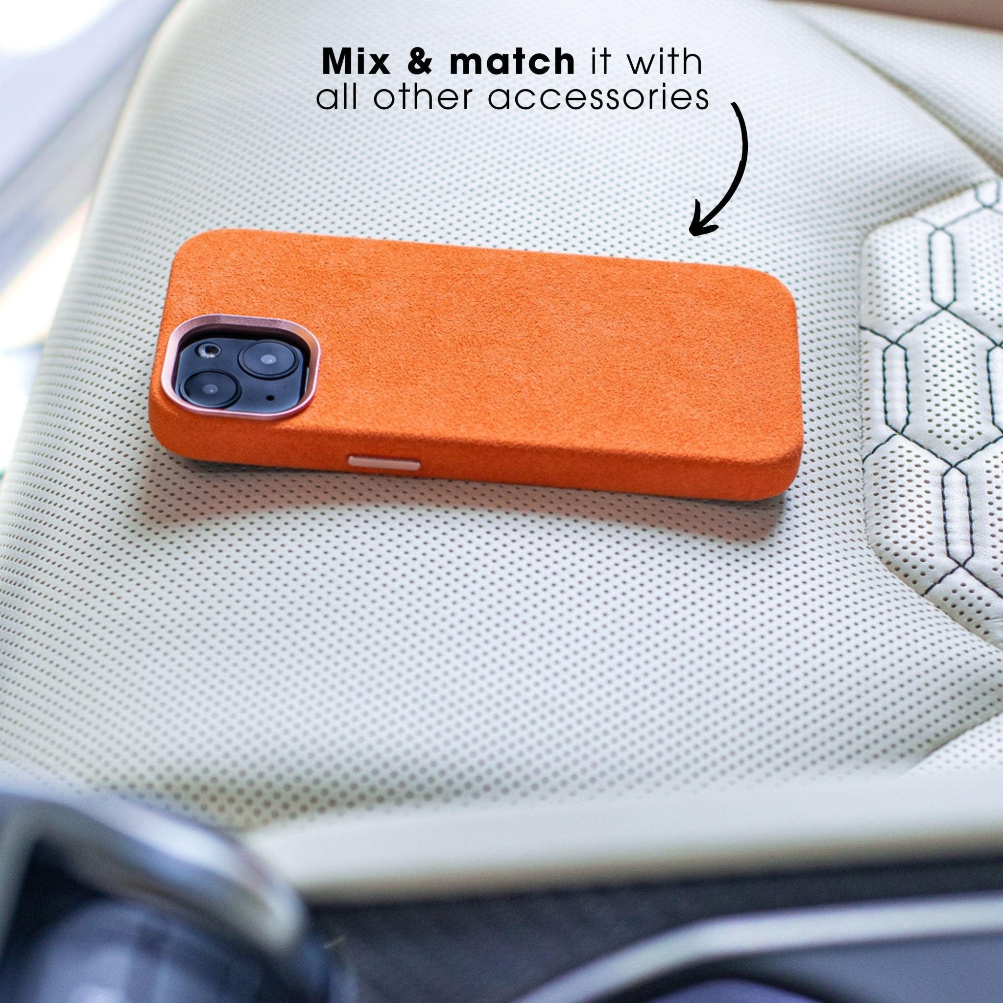 iPhone 12 Pro Max - Coque en Alcantara - Orange
