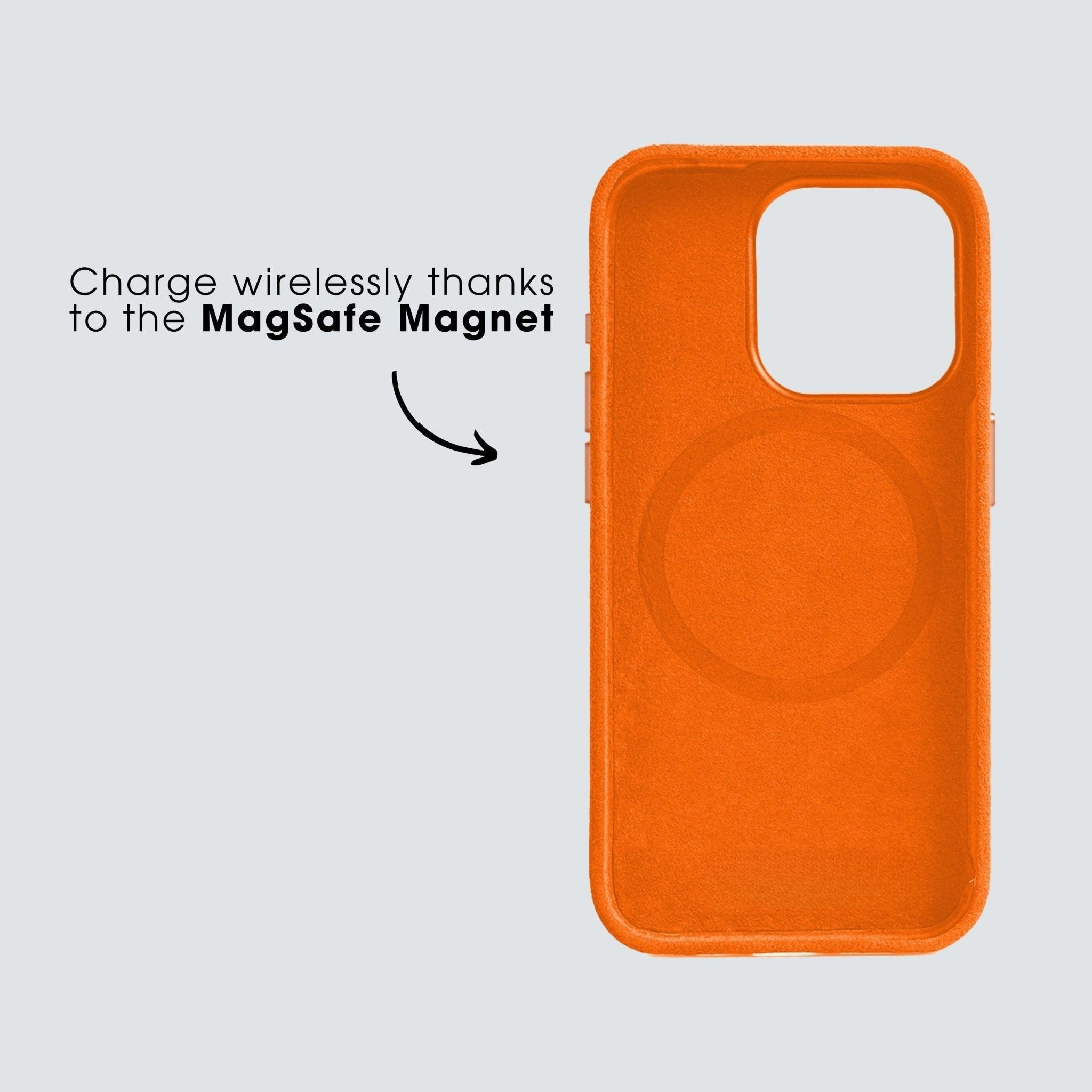 iPhone 13 Pro Max - Coque en Alcantara - Orange