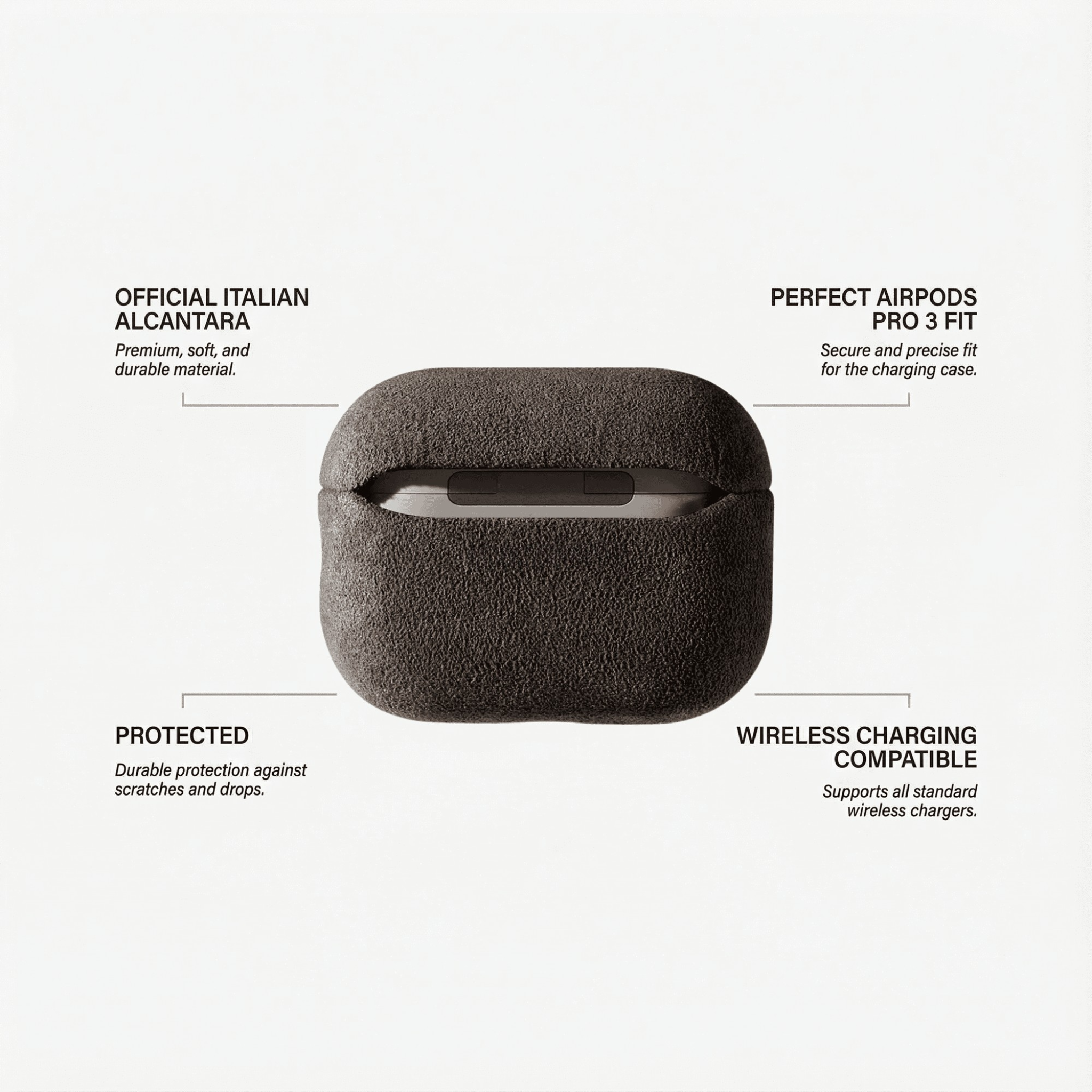 Coque Alcantara pour AirPods Pro (3ᵉ génération) - Marron Chocolat