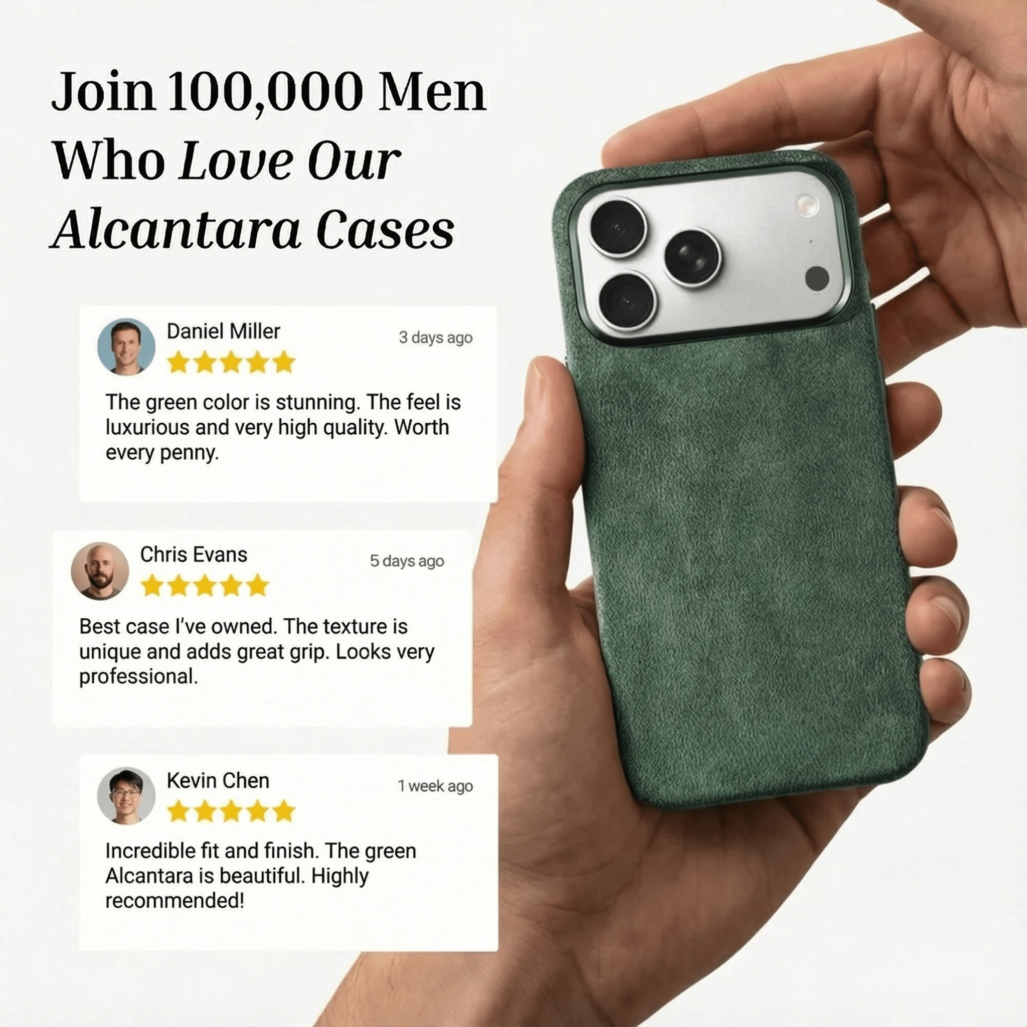 iPhone 17 Pro Max - Coque en Alcantara - Vert nuit