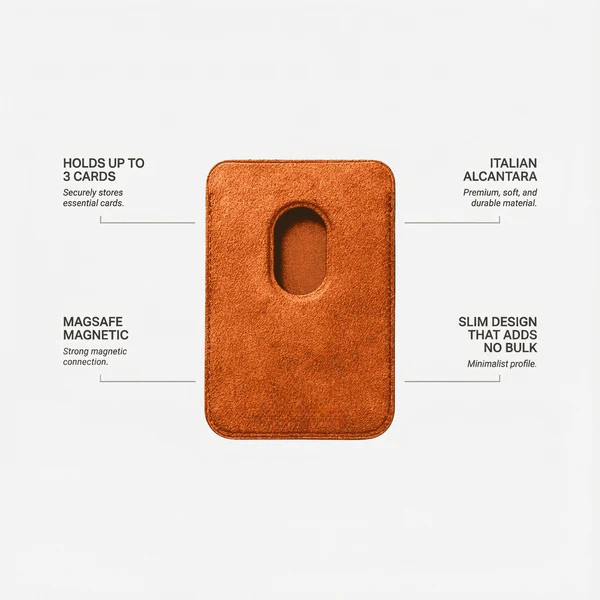 Portefeuille MagSafe en Alcantara - Orange
