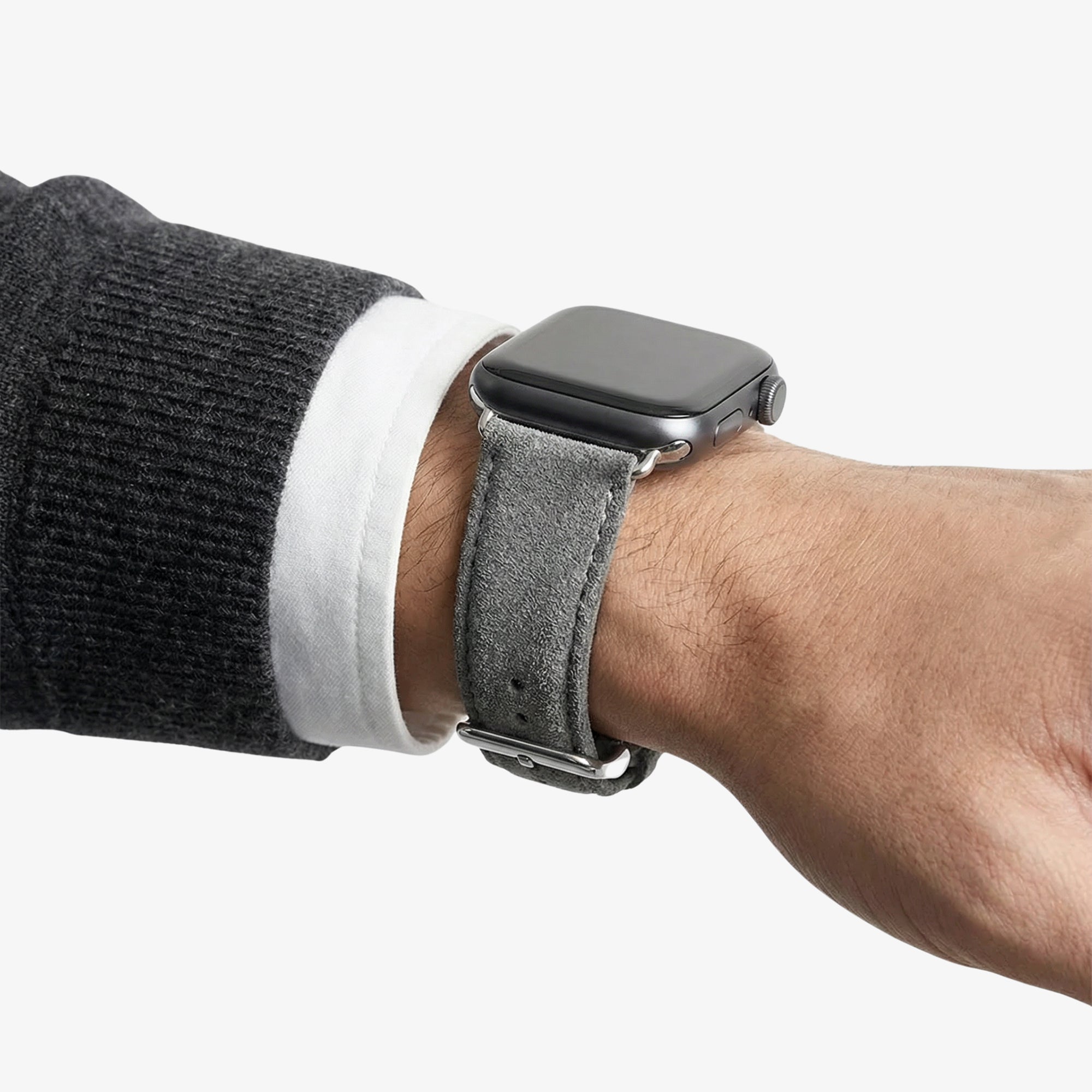 Bracelet Apple Watch en Alcantara avec boucle - Gris Nardo - 38/40/41/42 mm