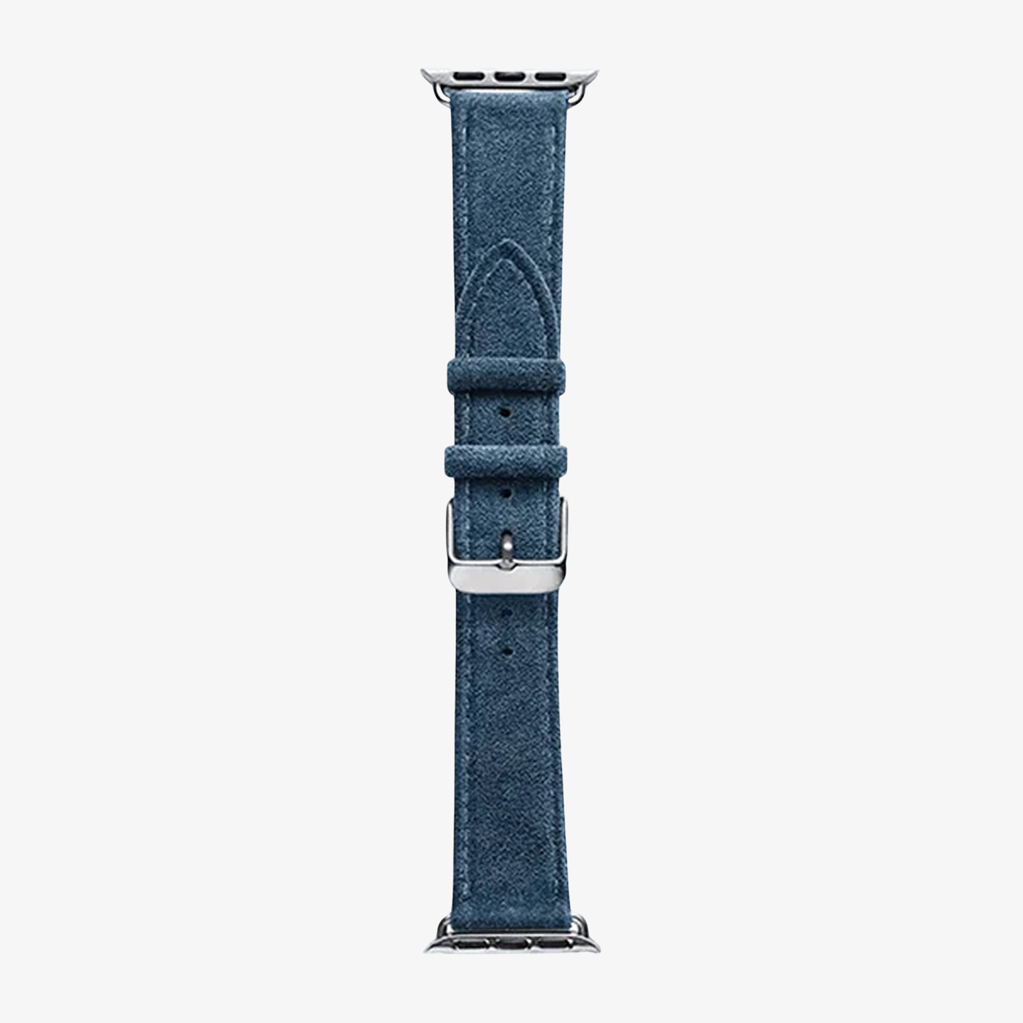 Bracelet Apple Watch en Alcantara avec boucle - Bleu océan - 42/44/45/46 mm & Ultra (49 mm)