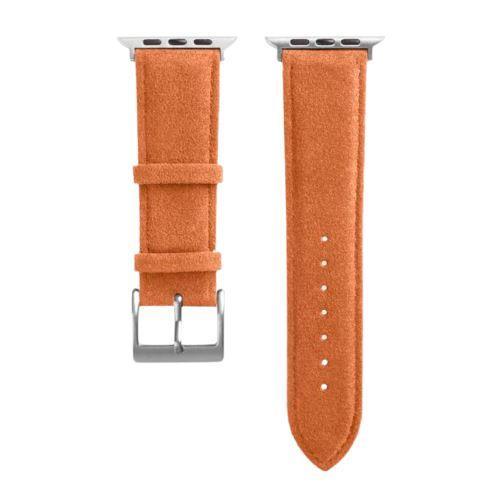 Bracelet Apple Watch en Alcantara avec boucle - Orange - 38/40/41/42 mm