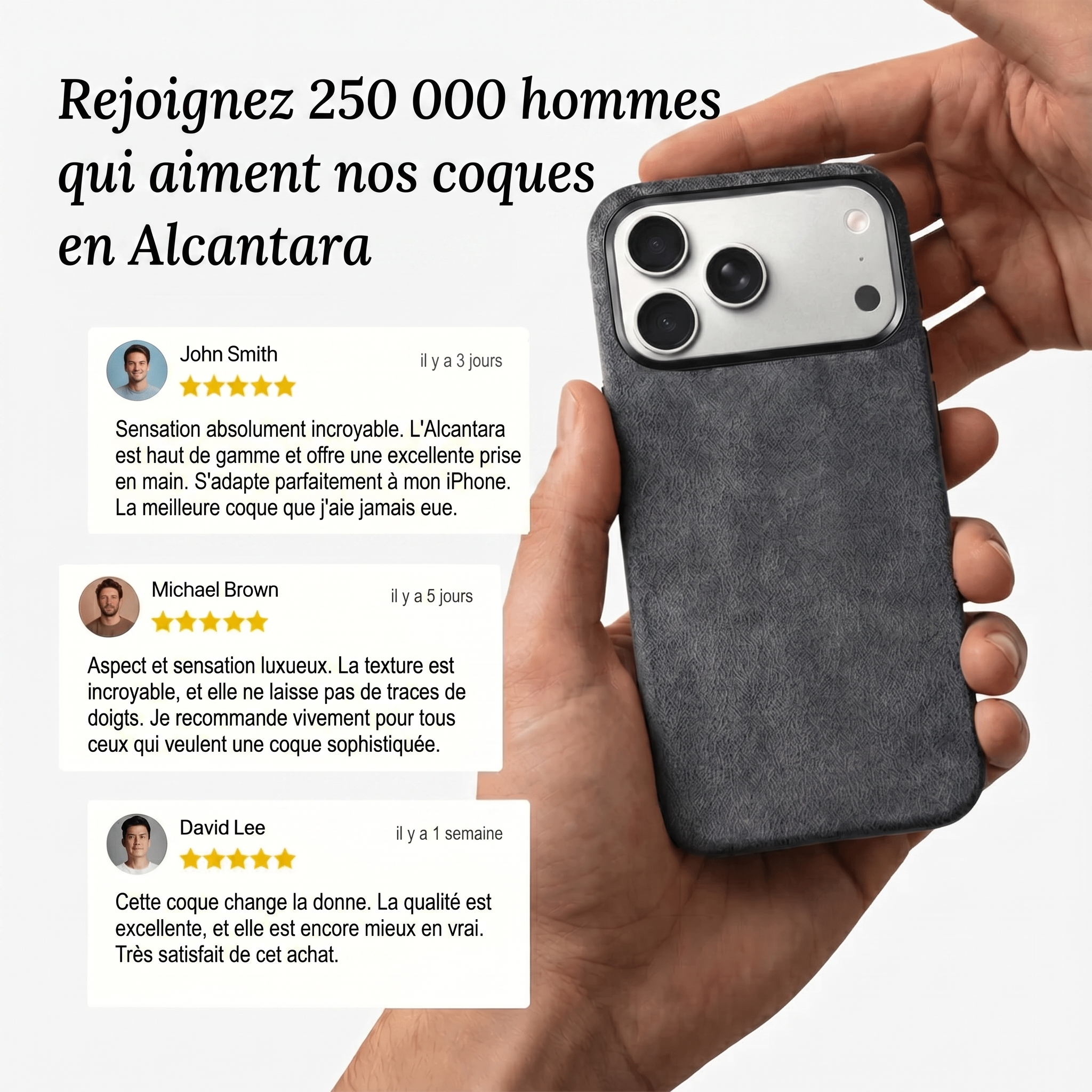 iPhone 17 Pro Max - Coque Alcantara - Gris sidéral