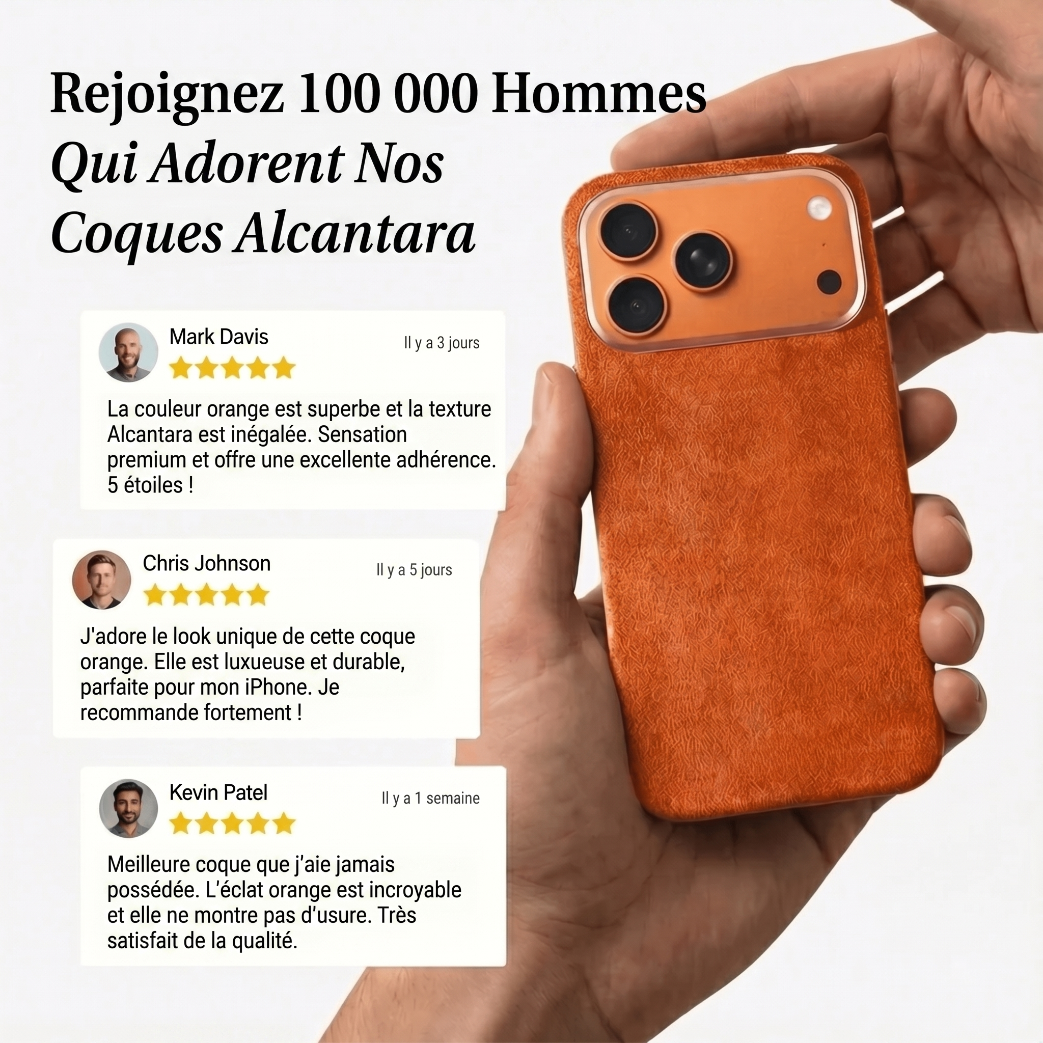 iPhone 17 Pro - Coque en Alcantara - Orange