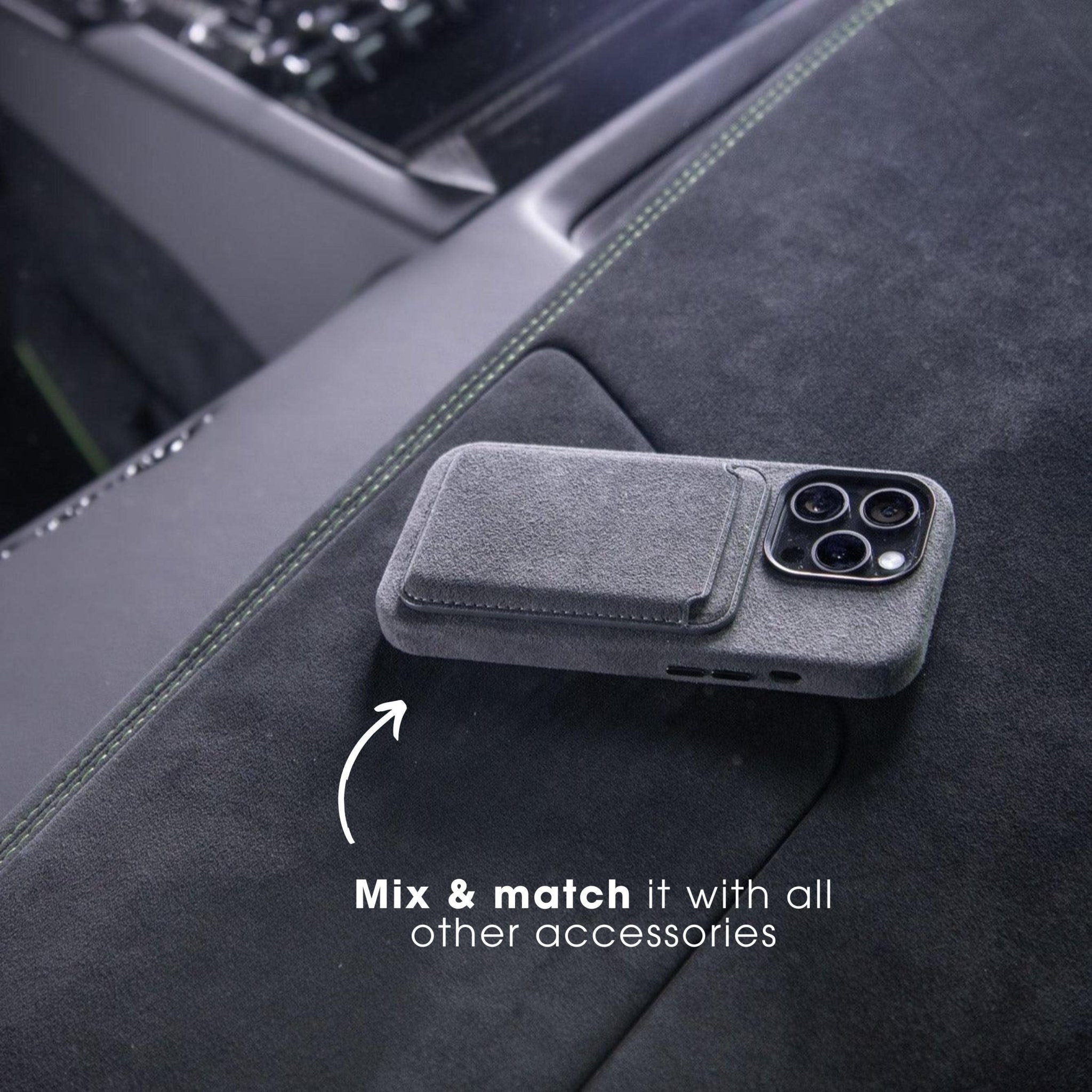iPhone 15 Pro - Coque Alcantara - Gris Nardo
