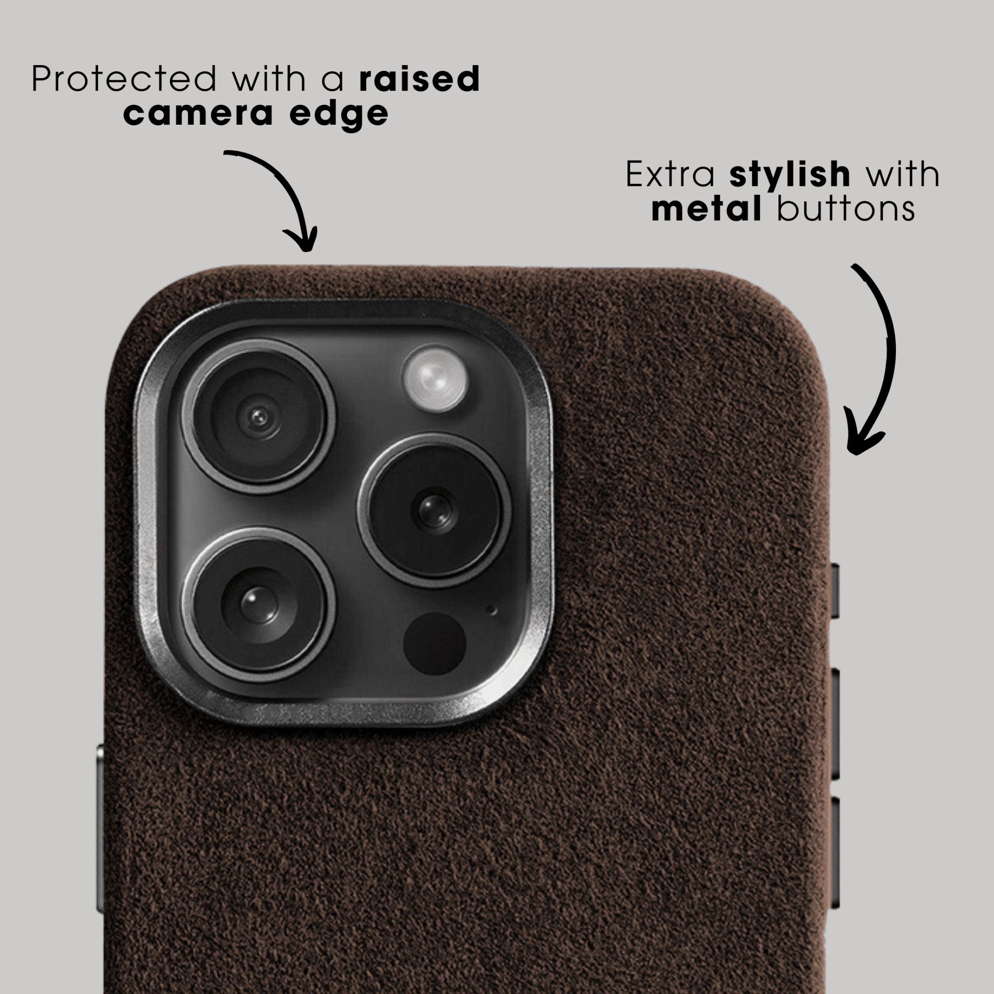 iPhone 15 Pro Max - Coque Alcantara - Marron chocolat