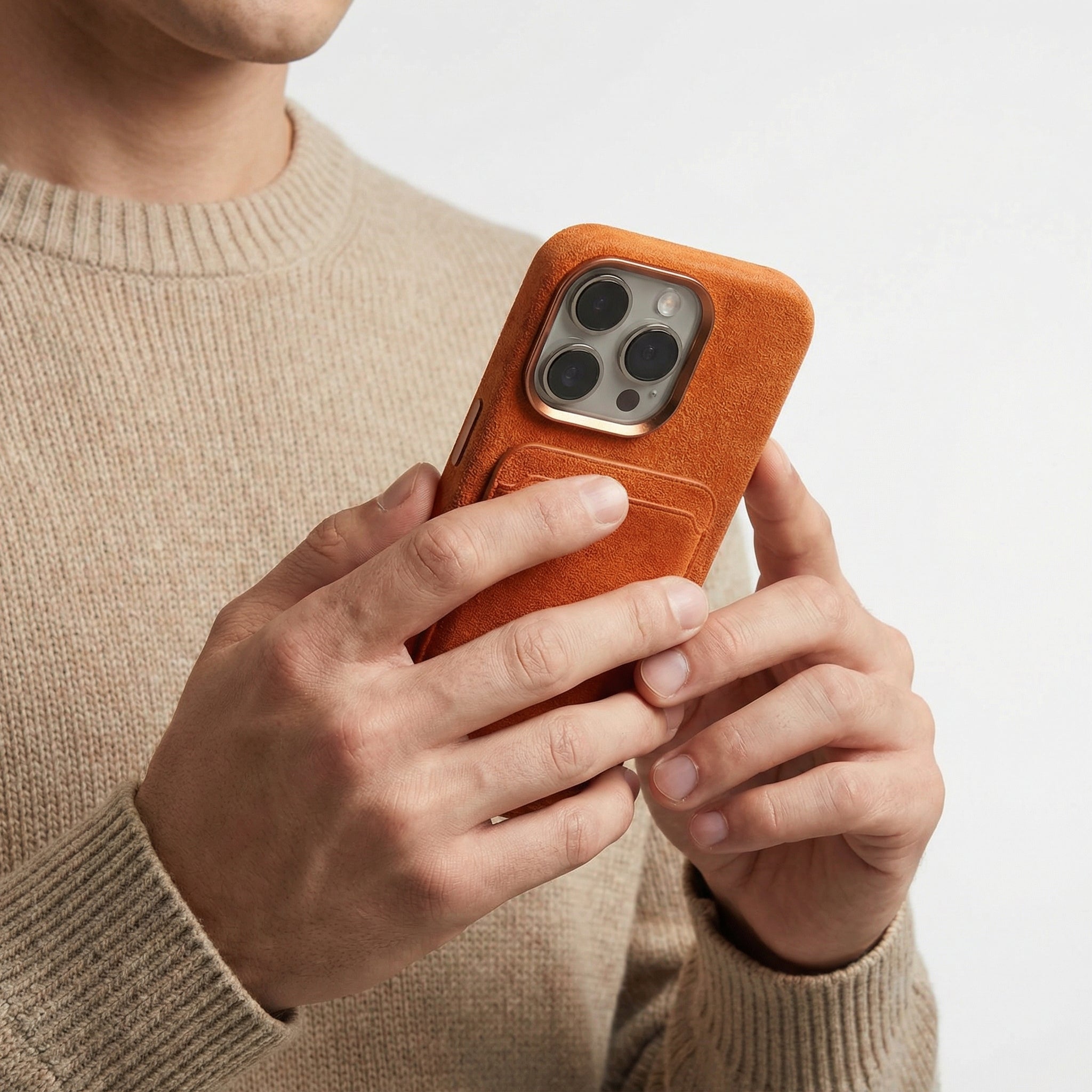 iPhone 16 Pro - Coque Alcantara - Orange