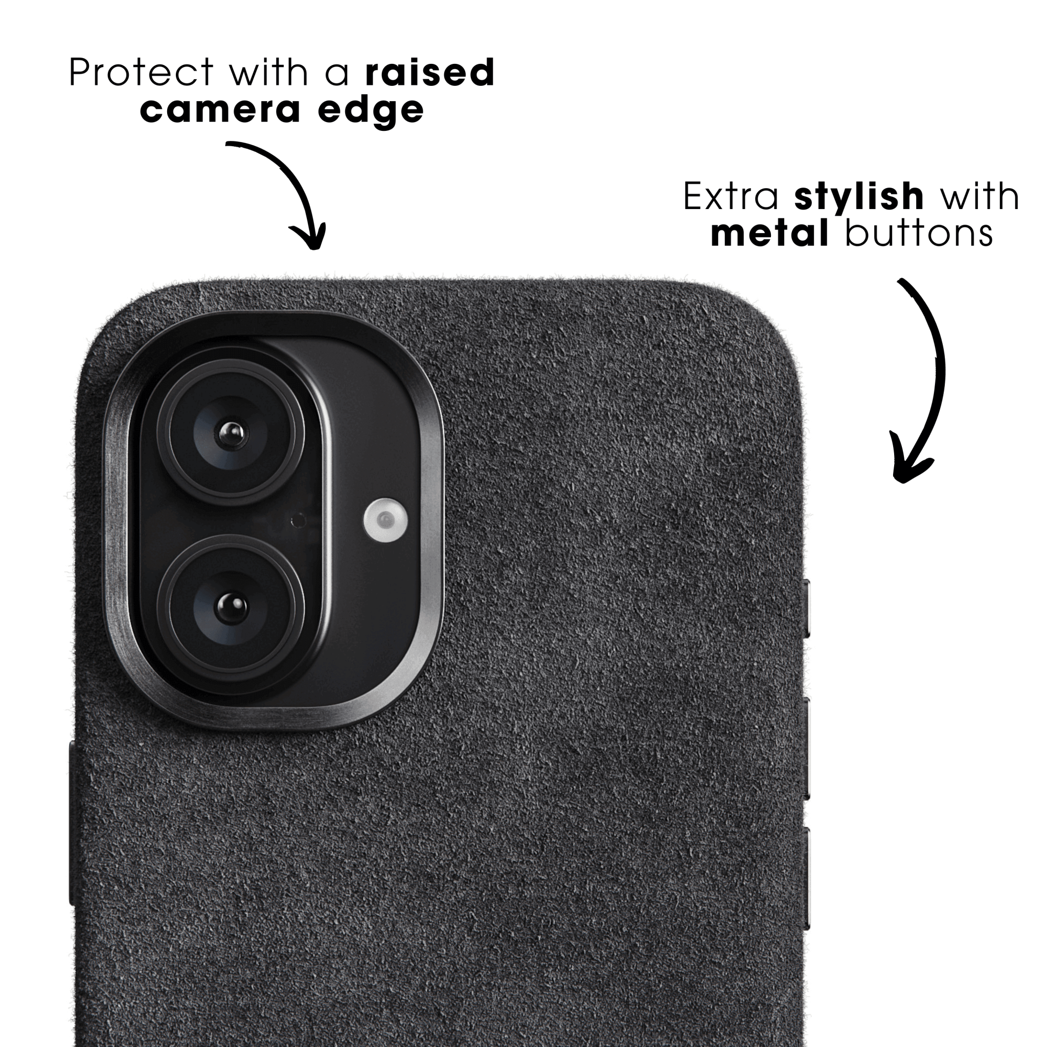 iPhone 16 Plus - Coque en Alcantara - Gris sidéral
