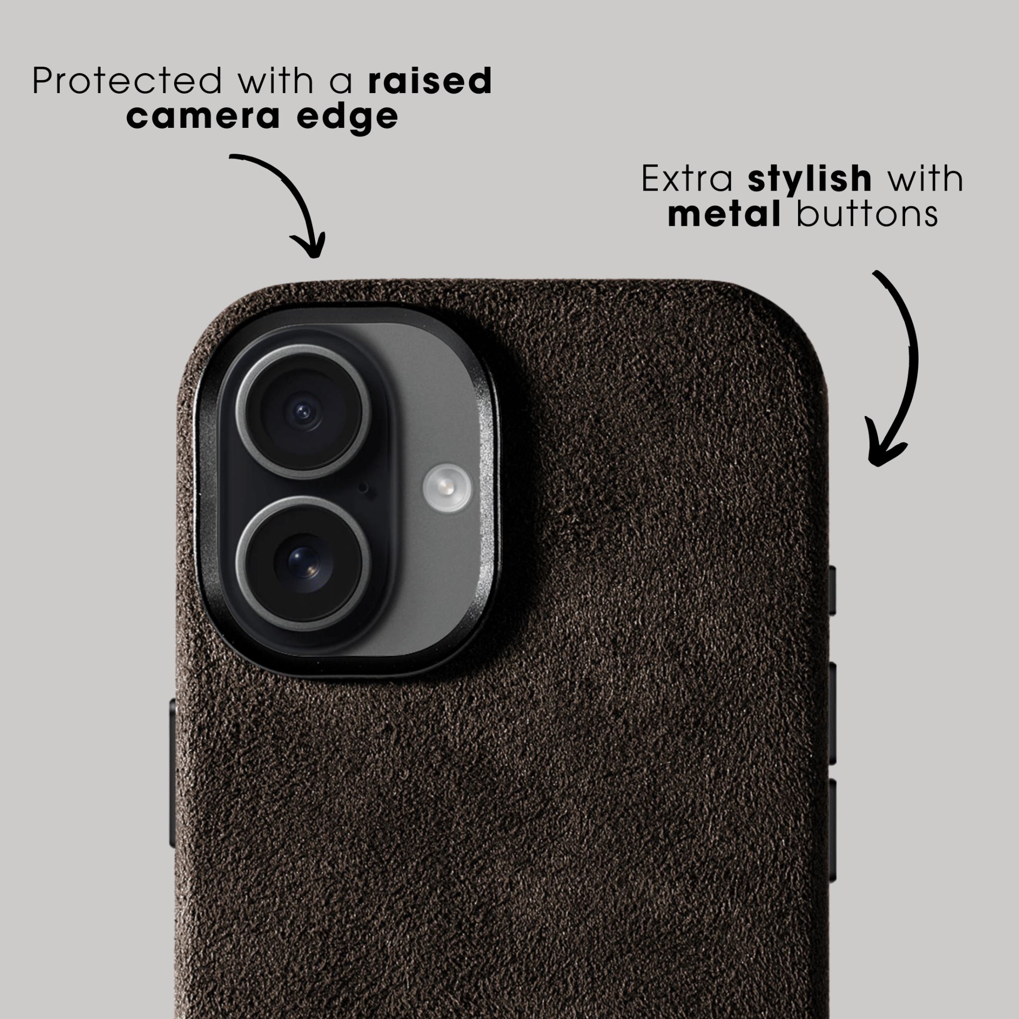 iPhone 17 - Coque Alcantara - Marron chocolat