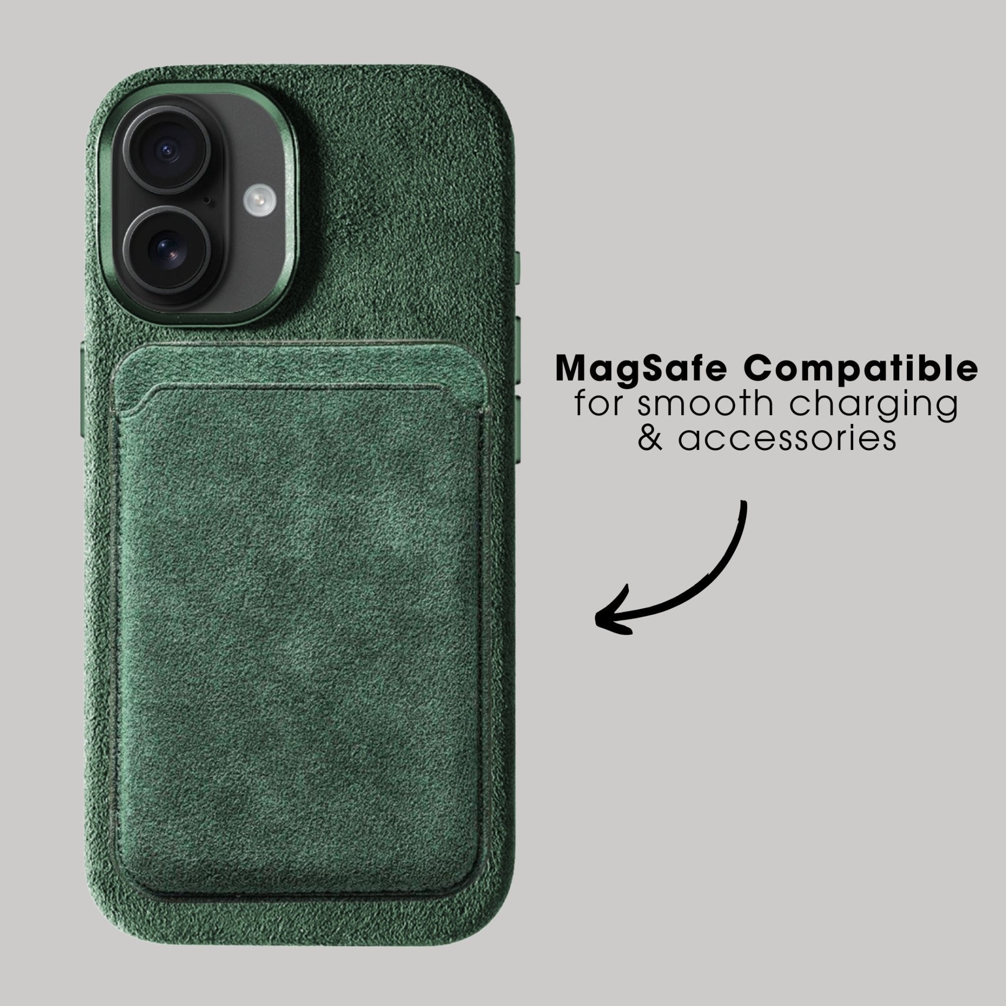 iPhone 17 - Coque en Alcantara - Vert nuit