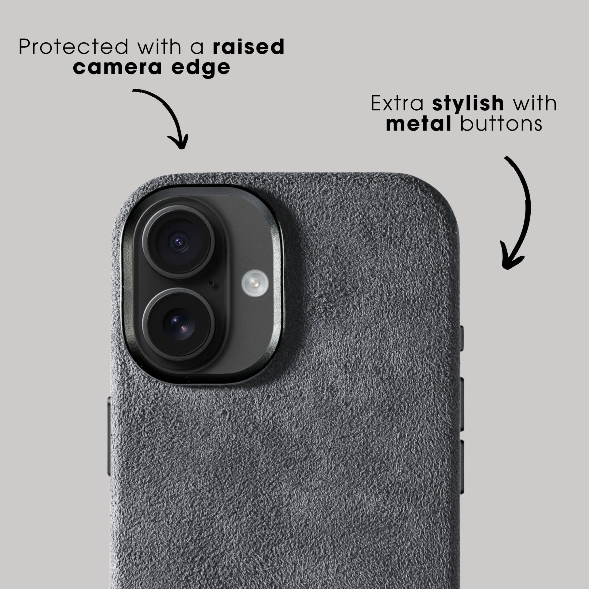 iPhone 17 - Coque en Alcantara - Gris Nardo