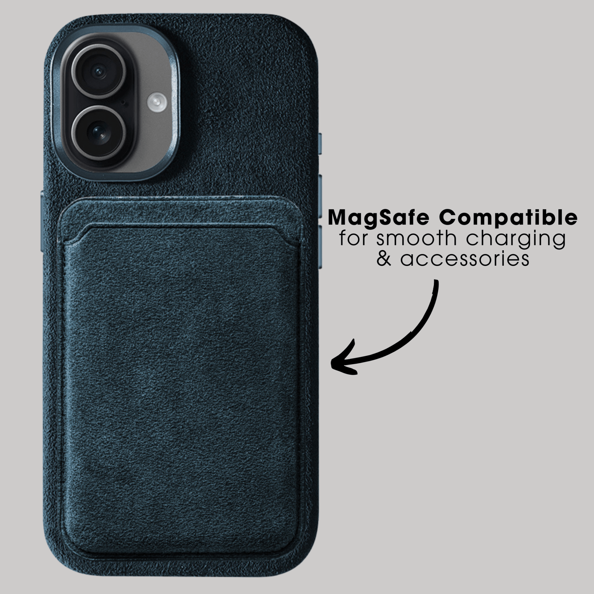 iPhone 17 - Coque en Alcantara - Bleu marine