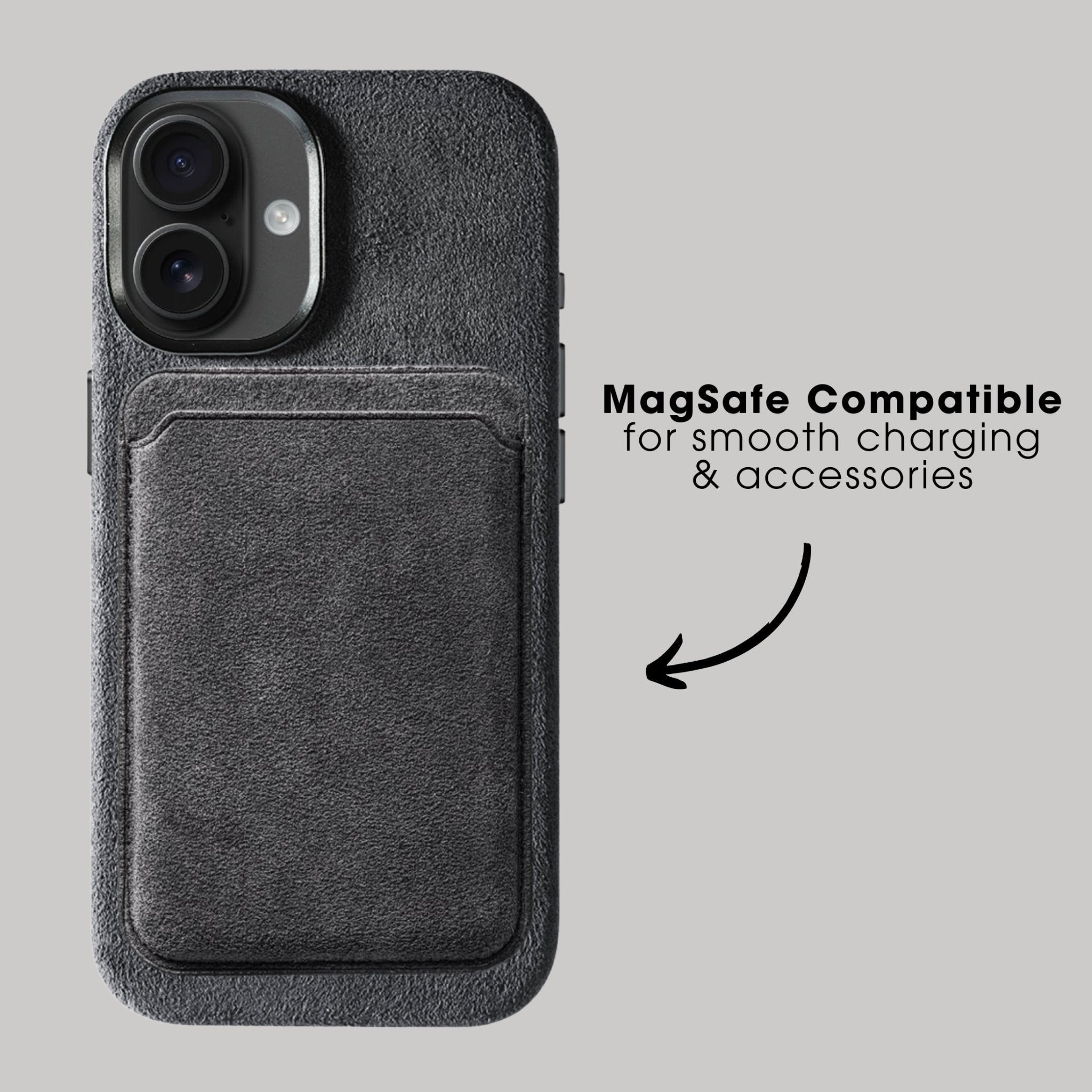 iPhone 17 - Coque en Alcantara - Gris sidéral