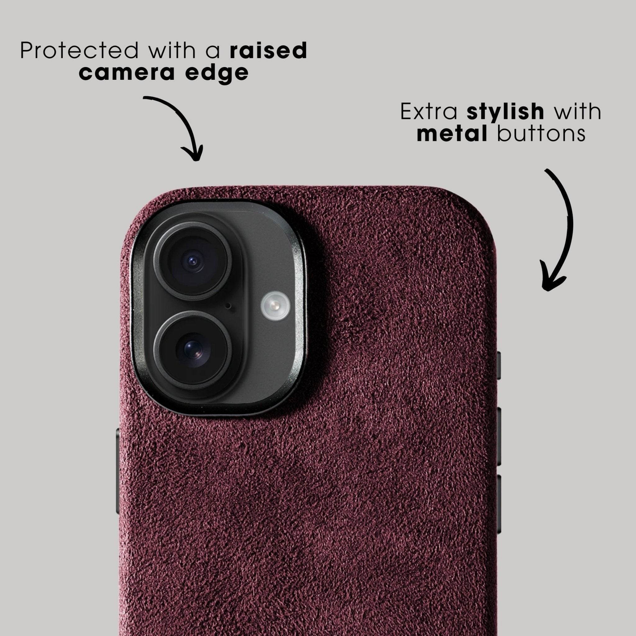 iPhone 17 - Coque en Alcantara - Rouge bordeaux